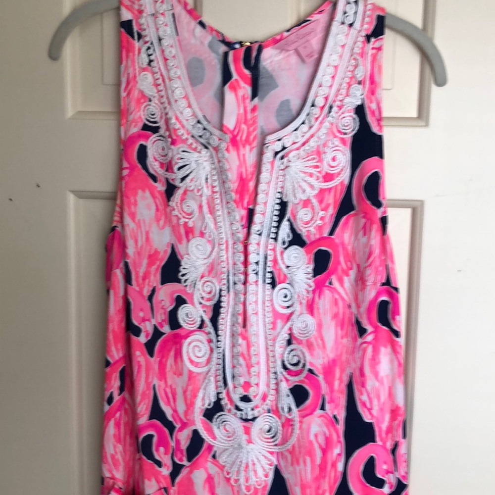 Lilly Pulitzer flamingo shift dress